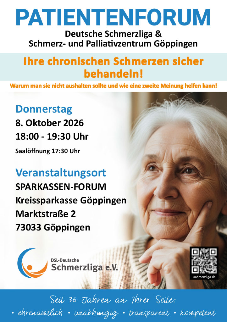 PATIENTENFORUM Ihre chronischen Schmerzen sicher behandeln!